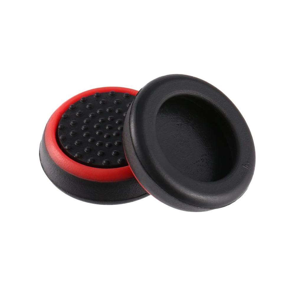 4 Stuks Siliconen Analoge Thumb Stick Grips Cover Voor Xbox 360 Een Playstation 4 PS4 Pro Slim PS3 Gamepad Cap joystick Cap Cover: black-red