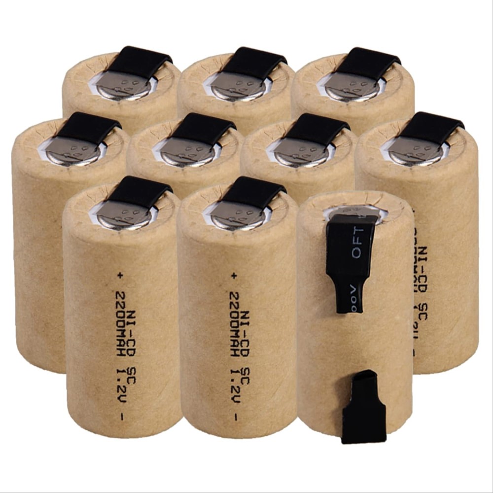 100% Electric Drill SC Batteries 1.2V 2200mAh Sub C Ni-Cd Rechargeable Battey With Tab Power Tool NiCd SUBC Cells