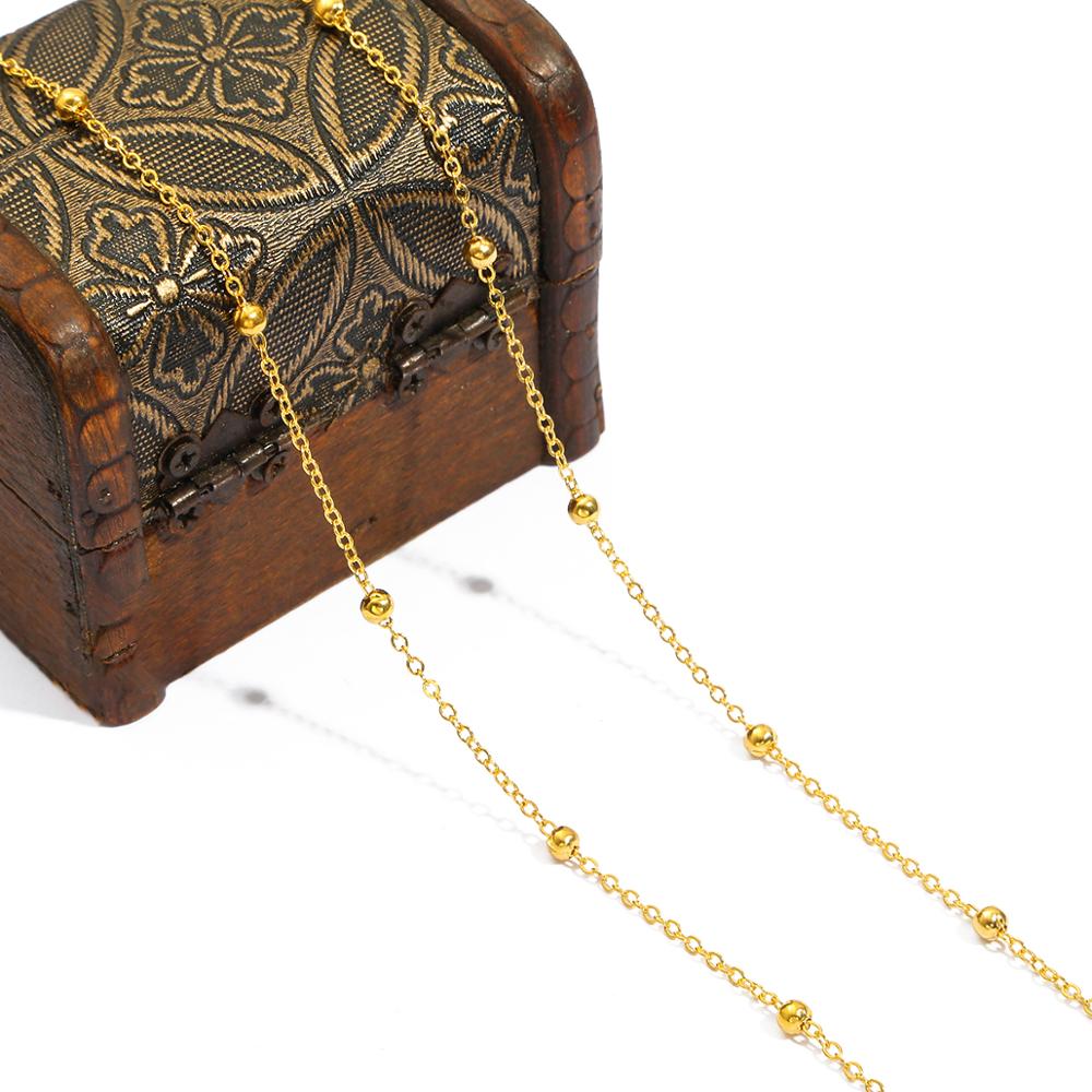 1M/5M Kralen Ketting Roestvrij Stalen Kralen Ketting Handgemaakte Sieraden Accessoires Voor Diy Ketting Armband Enkelband maken: Width 2mm Gold03 / 5Meters