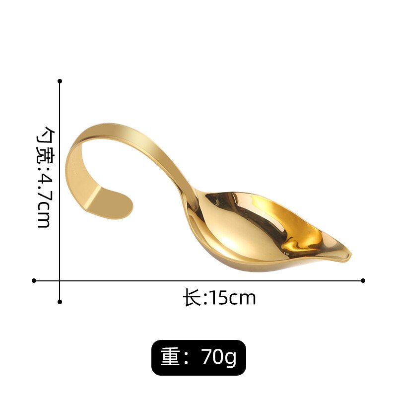 Cuchara giratoria para salsa y carne, herramienta de cocina de acero inoxidable, utensilios de cocina,: Gold-B 1pcs