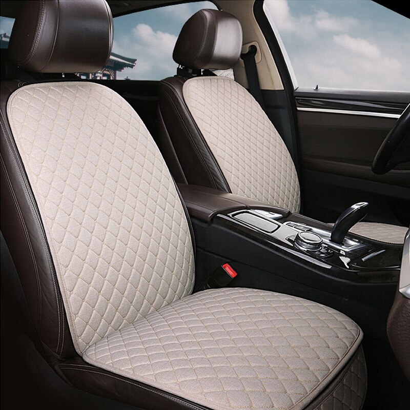 Fuzhkaqi Vlas Auto Stoelhoezen Voor Ford Focus 2 3 Fushion Ranger Mondeo Fiesta Edge Verkennen Kuga Fiesta Fusion Auto zetels: Front row beige