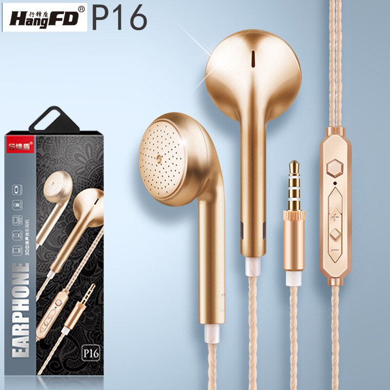 3,5mm Verdrahtete Kopfhörer Für IOS Android Ohr Haken Volumen Kontrolle Gold Sport Headset Musik Reisen in-Ohr ohrhörer für praktisch