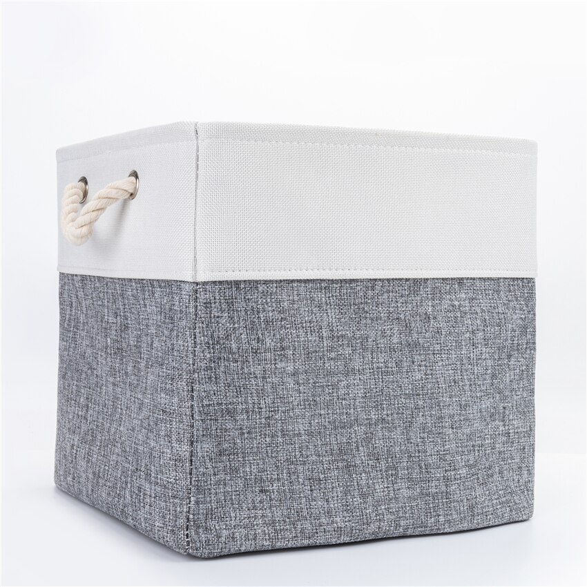 Large Foldable Storage Bin Collapsible Sturdy Fabric Storage Basket Cube Cotton Handles for Organizing Shelf Nursery Toy Closet: 8