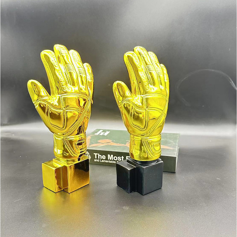 FußBall-Trophäe, goldene Handschuhe, Trophäe für Fußballfans, Souvenir, Torwart-Trophäe, goldener Handschuh, Auszeichnung