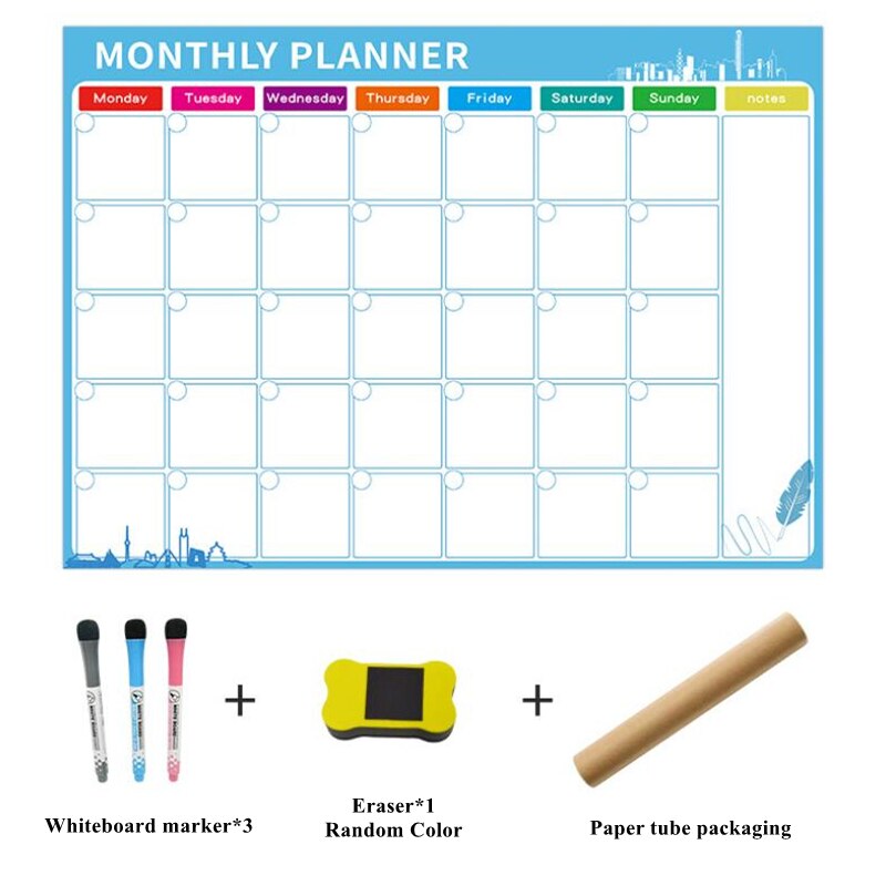 Magnetic Weekly & Monthly Planner Children's Summer Vacation Winter Daily Time Management Message Drawing Whiteboard: 4