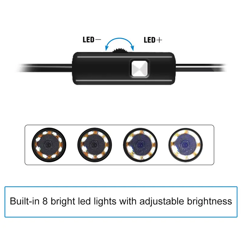 Endoscoopcamera voor iPhone Auto's Endoscopisch Waterdicht 8 LED's Borescope Automotorinspectie iPhone