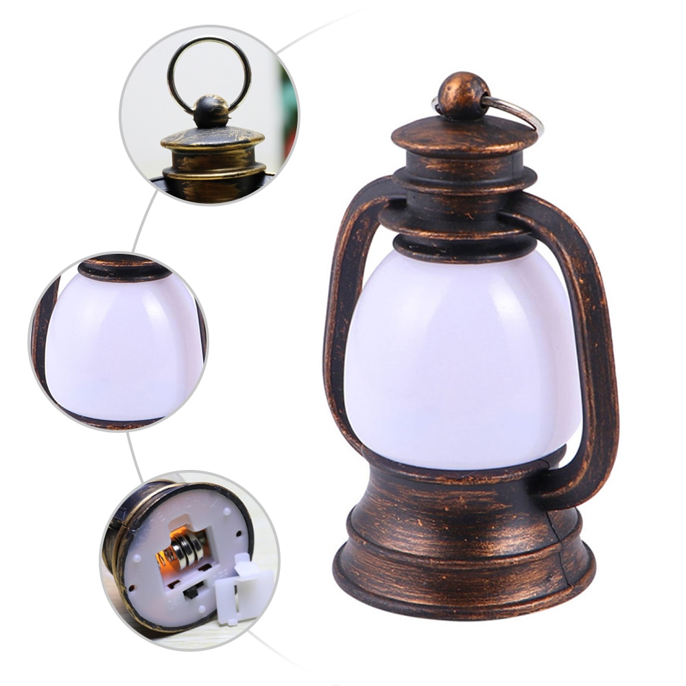 Bärbara lyktor retro liten fotogenlampa led vintage hästlykta mini ponnylampa nödtältslampa för utomhuscamping