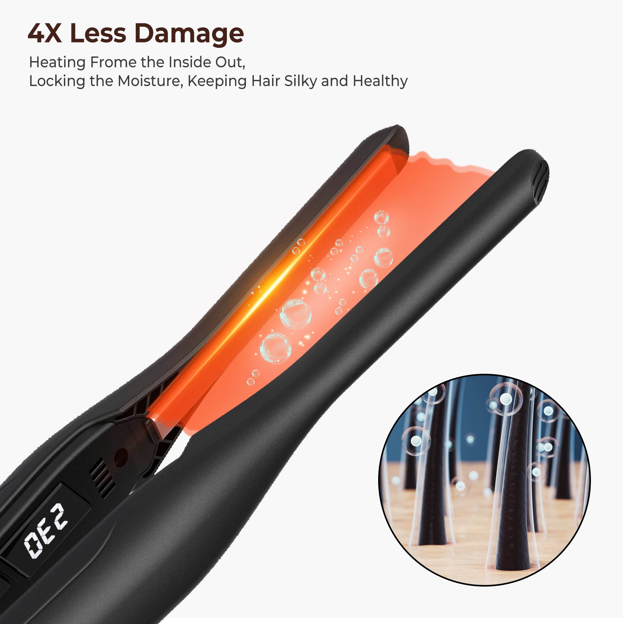 3/10 Zoll Bleistift-Glätteisen, Mini-Glätteisen, Haarglätter, kleine Glätteisen für kurzes Haar, dünner Bartglätter für Männer