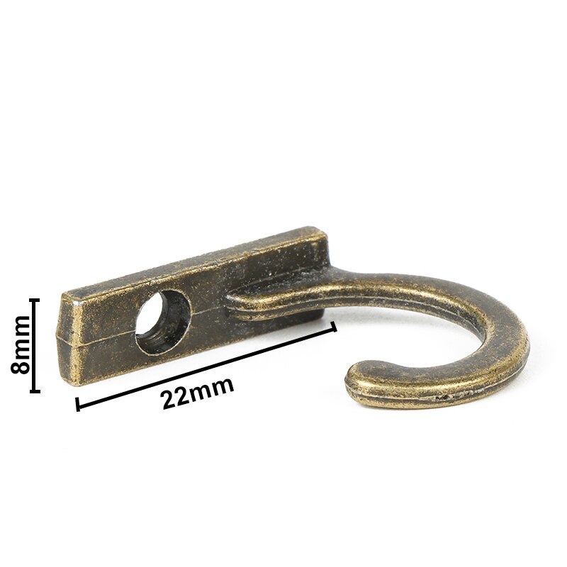 Ganchos decorativos antiguos para colgar ropa, colgador de pared, bata, abrigo, tono bronce, 22x21x8mm, 50 unids/lote