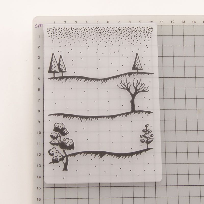 Snow Tree Plastic Embossing Folder Template DIY Scrapbook Photo Album Card Make