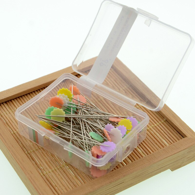 AHB-Alfileres de costura con botón de caja, accesorios de costura, alfileres de retales, materiales de manualidades de arte hechos a mano, 100 piezas
