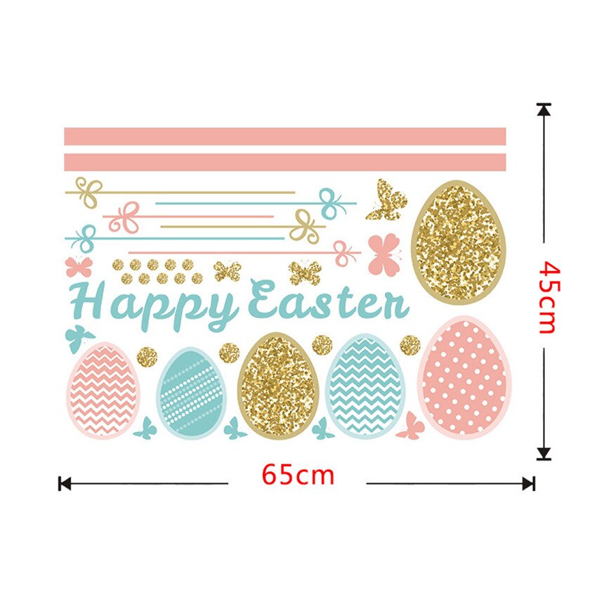 Happy Easter Wall Sticker Egg Wall Stickers For Kids Rooms Bedroom home Decor PVC Removable DIY Shop Window Decals Stickers