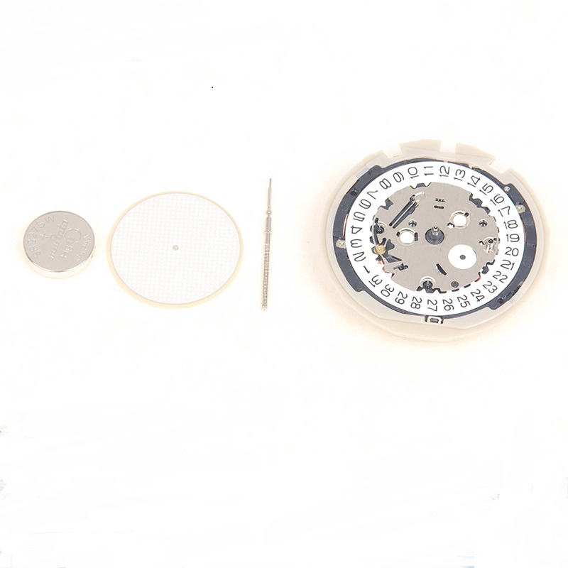 Horloge met quartz uurwerk, datumweergave,  at 3 o uurwerk, inclusief batterij en opwindas voor  ym62a quartz uurwerken, 3 wijzers, horlogeaccessoires, vervanging