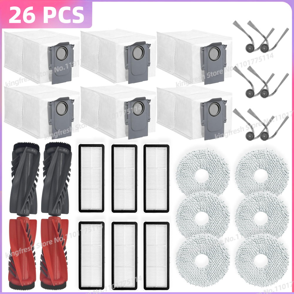 Fit For (Roborock Qrevo Curv / S5X / 5A1 / 5XC / 5AE / CurvC ) Vacuum Parts Main Roller Side Brush Filter Mop Cloth Dust Bag