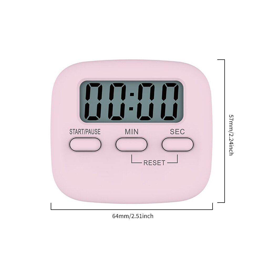 Küche Kochen Countdown-Alarm Timer Magnet Digitale Schlaf Stoppuhr Kochen Timer Starke Magnet Zurück für Kochen: Rosa