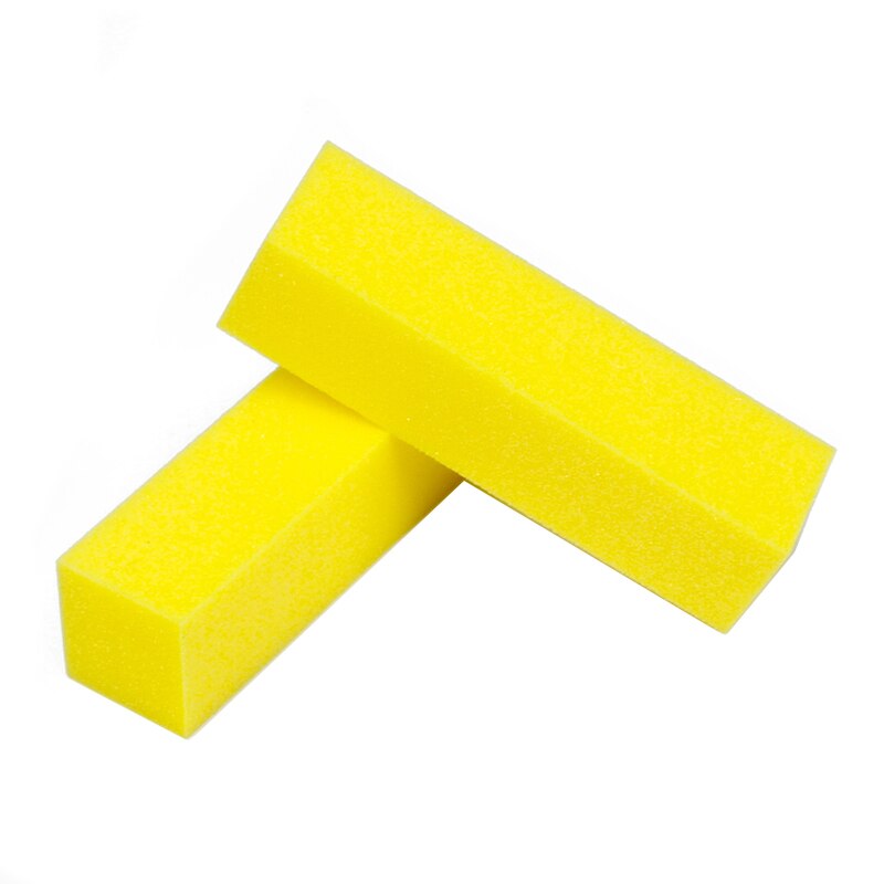 2 Stks/partij Nail Art Buffer Buffing Schuren Files Block Geel Roze Nail Tips Manicure Pedicure Accessoires Gereedschap: Yellow