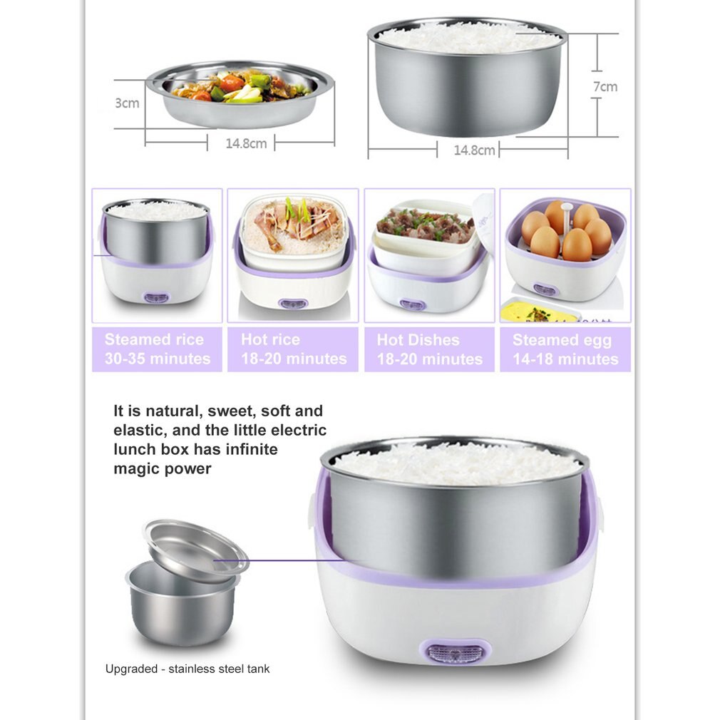 1L Multi-functional Electric Lunch Box 110/220V/Car EU/US Plug Food-Grade Mini Food Container Food Warmer For Dinnerware Sets