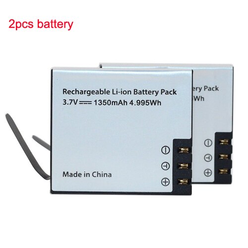 3,7 V 1350mAH batería para EKEN Cámara de Acción H9 H9 H3 H3R H8PRO H8R H8 pro SJ4000 SJCAM SJ5000 M10 SJ5000X batería de recarga: 2pcs battery