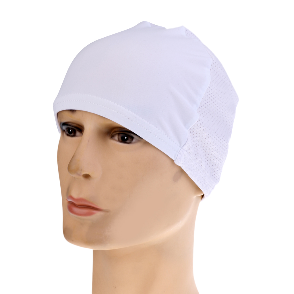 Men Women Quick Dry Sweat Wicking Beanie Cap Stretchy Cycling Skull Skull Cap Bandana Helmet Liner Hat for Cycling Motorcycle: White