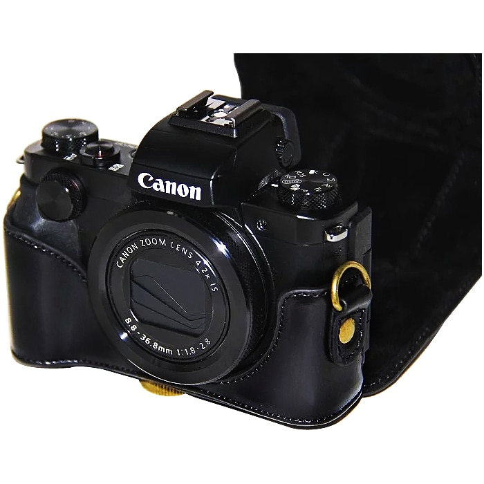 Full body Fit PU leather digitale camera case bag cover voor Canon Powershot G5X G5 X Met Riem