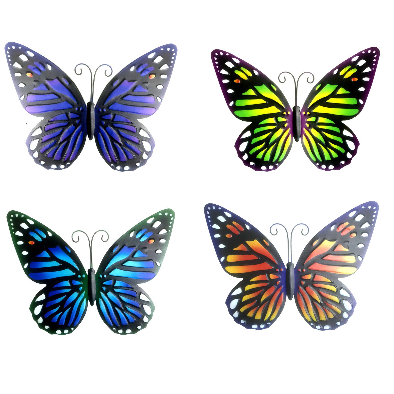 25 #4 pièces Papillon Décor Art Mural Fait Main En Fer Forgé En Métal Papillon Peinture Murale Pour La Décoration De La Maison Et En Plein Air En Métal Décoratif
