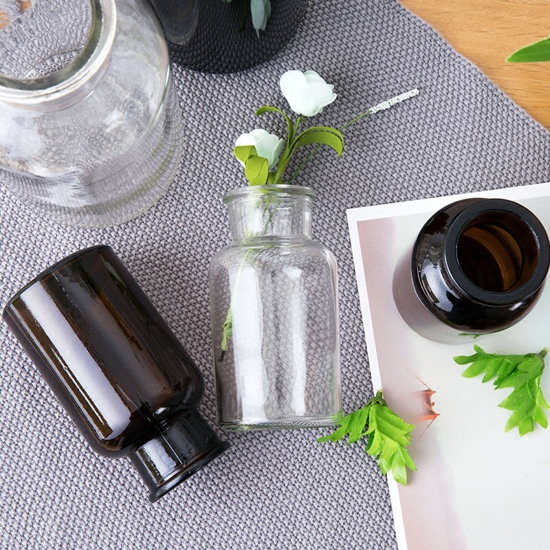 Transparent Flower Vases Glass for Decoration Hydroponic Plant Vase Flower Bottle Living Room Decoration Dried Flower Desktop