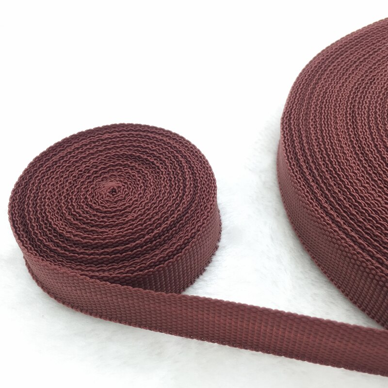 10 Yards/Roll 3/4 &quot;20mm Brede Band Nylon knapzak Strapping Zakken Ambachten: Brown