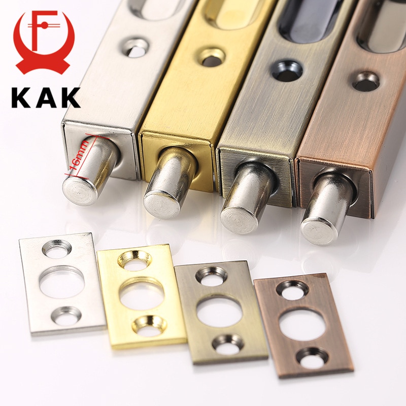 KAK Stainless Steel Hidden Door Bolt Security Guard Door Latch 4/6/8/10 inch Sliding Door Lock Bathroom Bolt Dust Proof Hardware