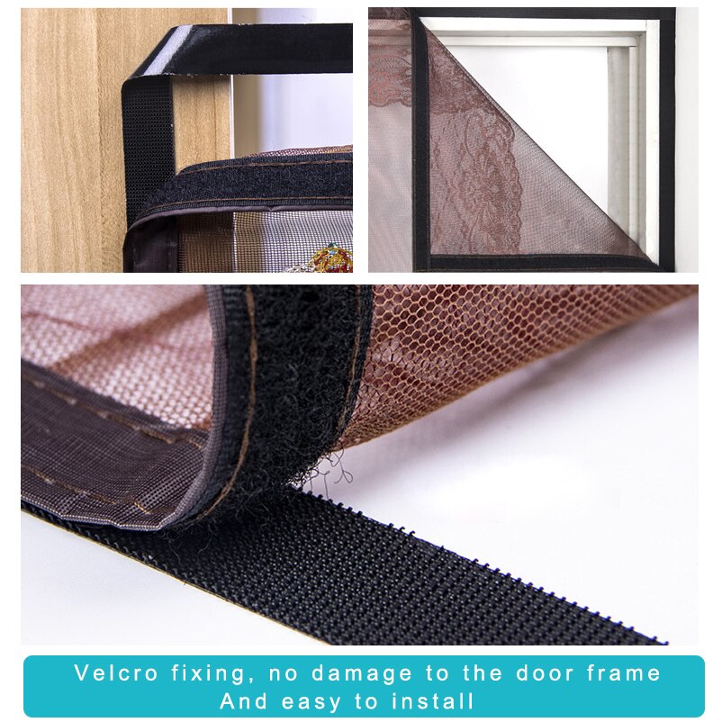 Flamingo Magnetic Bug Screen Door Mesh Fly Mosquito Protection Net Summer Anti-mosquito Plastic Door Curtain Velcro Installation