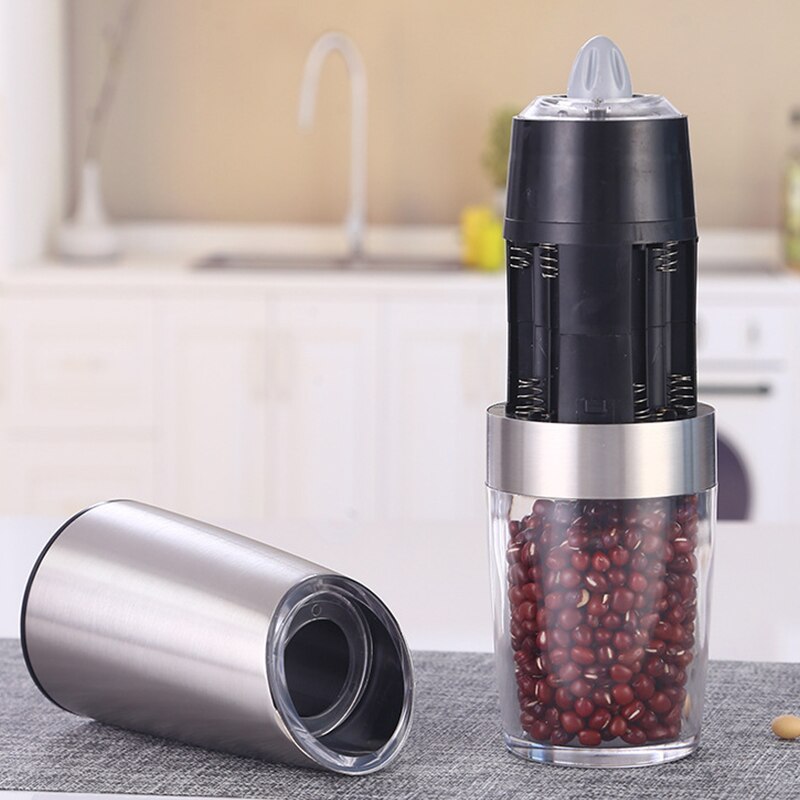 Electric Salt and Pepper Grinders Automatic Gravity Herb Spice Mill Adjustable Spices Grinder with LED Light Kitchen Tools