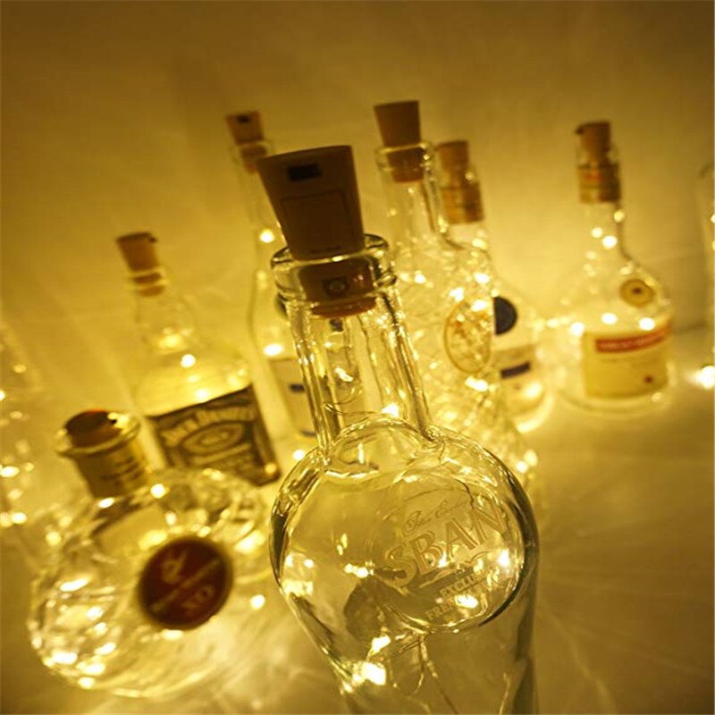 1M 2M Wine Bottle Light Cork Shape Battery Copper Wire led String Lights for Bottle DIY LED Bulbs Outdoor Christmas Tree Wedding