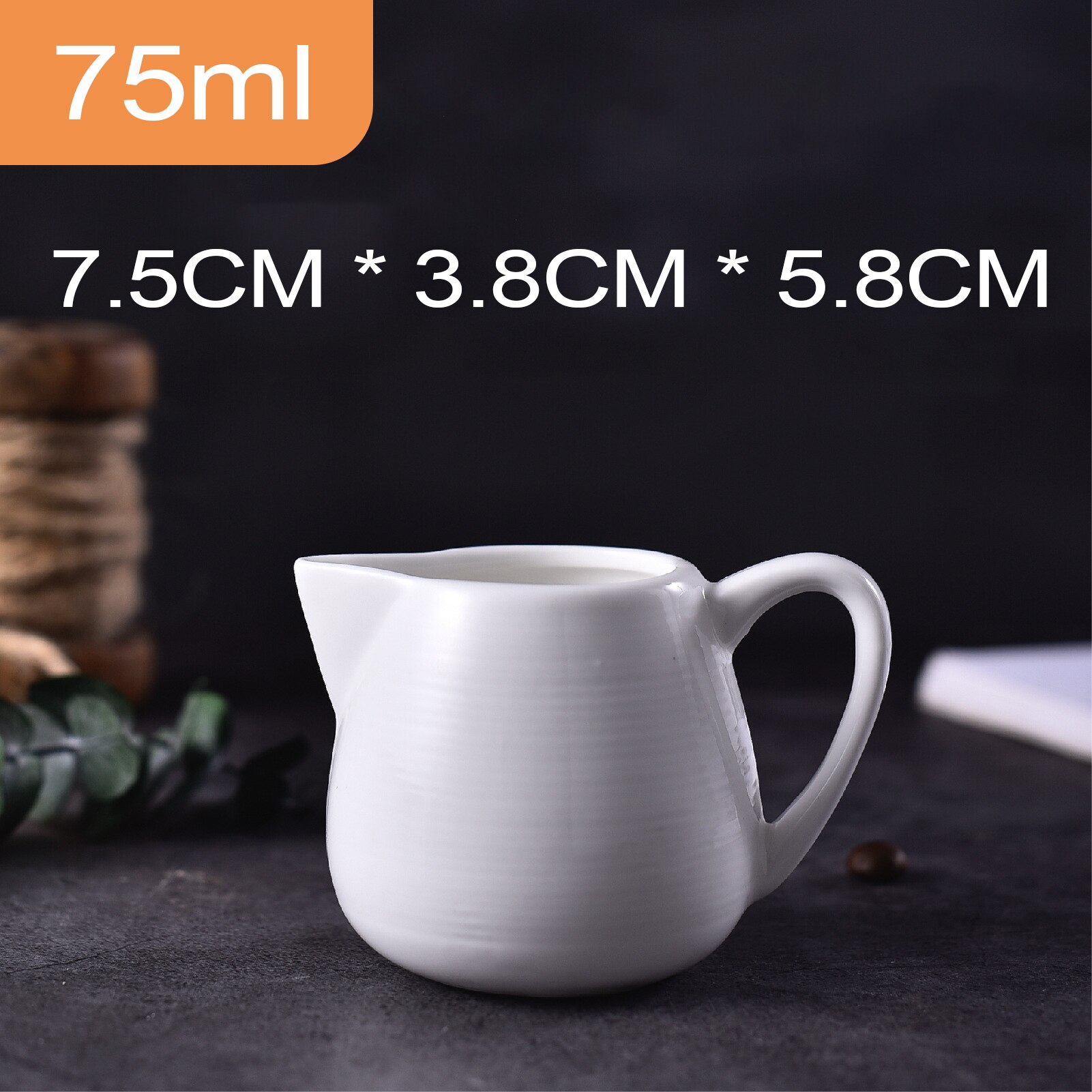 Tazas de Espresso con mango blanco, taza de condimentos de cerámica, taza de espuma de leche y café, taza de salsa, vajilla occidental para restaurante y Hotel: 75ml
