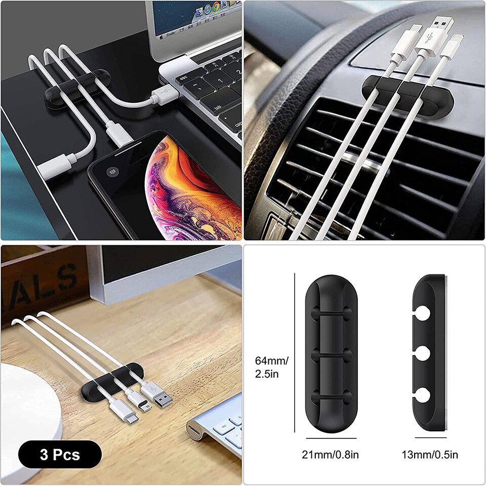 134Pcs Cable Management Kit Desktop Tidy Management Clip Mouse Charging Cable Headset Cable Clip for TV PC Computer Desk Office