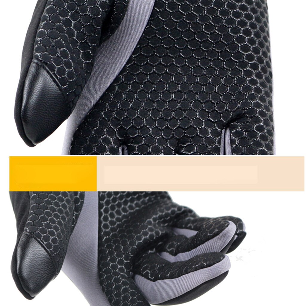 Guantes Térmicos cálidos de invierno a prueba de viento e impermeables para hombre con puños elásticos antideslizantes para exteriores, guantes con forro suave