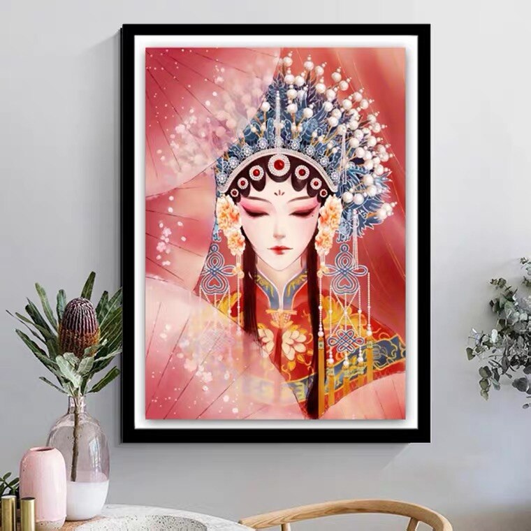 Peking Opera Characters Chinese style Cross stitch kit 11ct Hua Dan Count Canvas Cross Stitches Needlework Embroidery Home Decor
