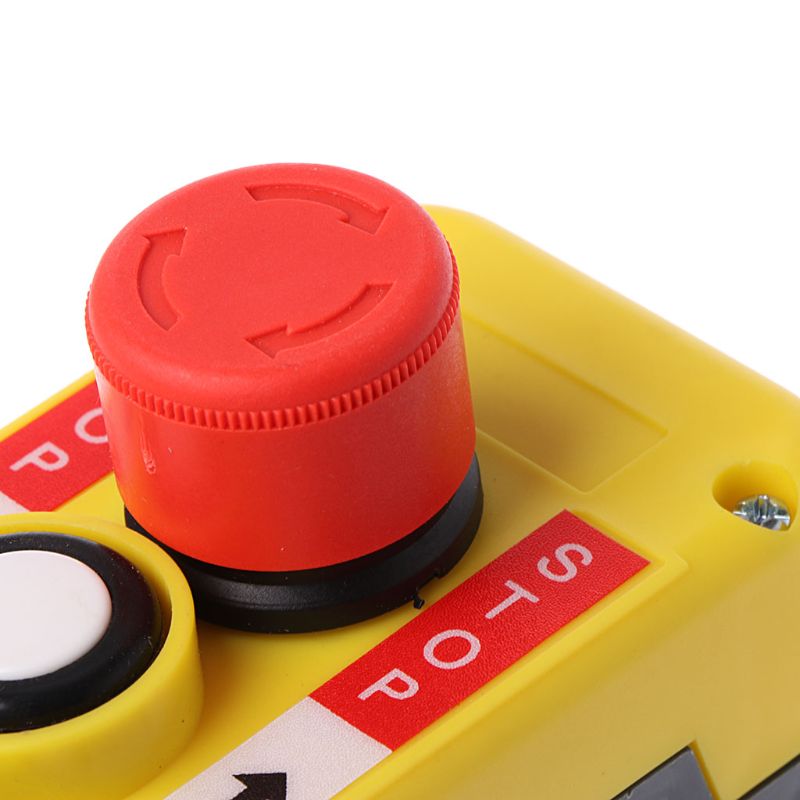 Waterproof Industrial Push Button Switch Emergency Stop for Electric Crane Hoist Pendant Control Station N0HB