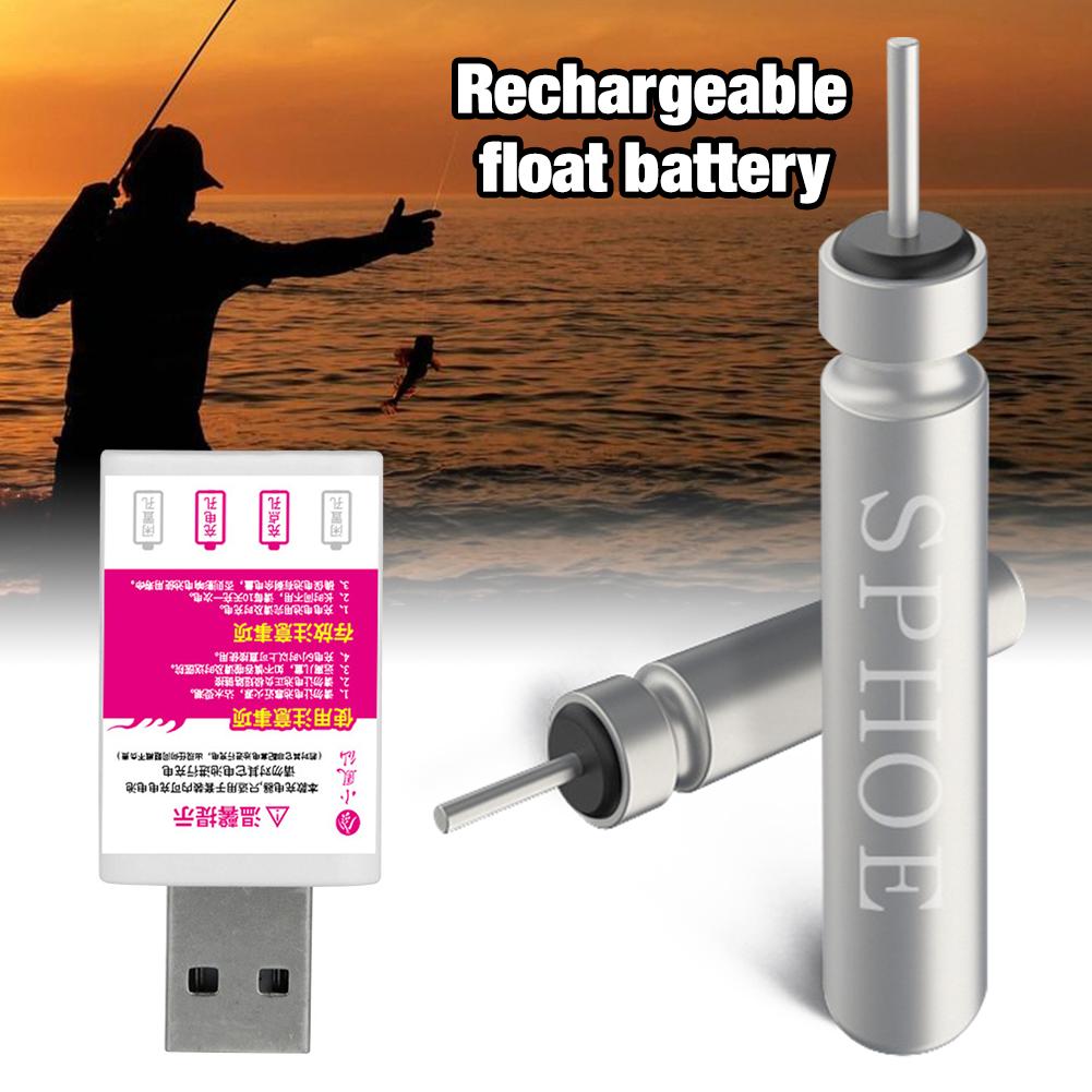 Visdobbers Elektrische Drijft Oplaadbare CR425 Batterij Fishing Float Boei Accessoire 2 Gaten Usb Oplader Voor Lichtgevende Dobbers