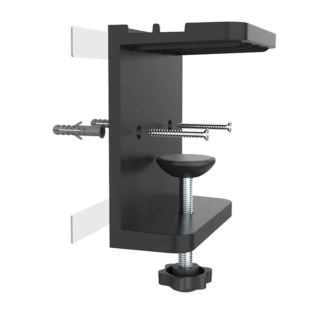 Socket Bracket Wall Mounted Adjustable Power Strip Household Accessories Multifunction Fixed Kitchen Self Adhesive Tablet Phone: Black