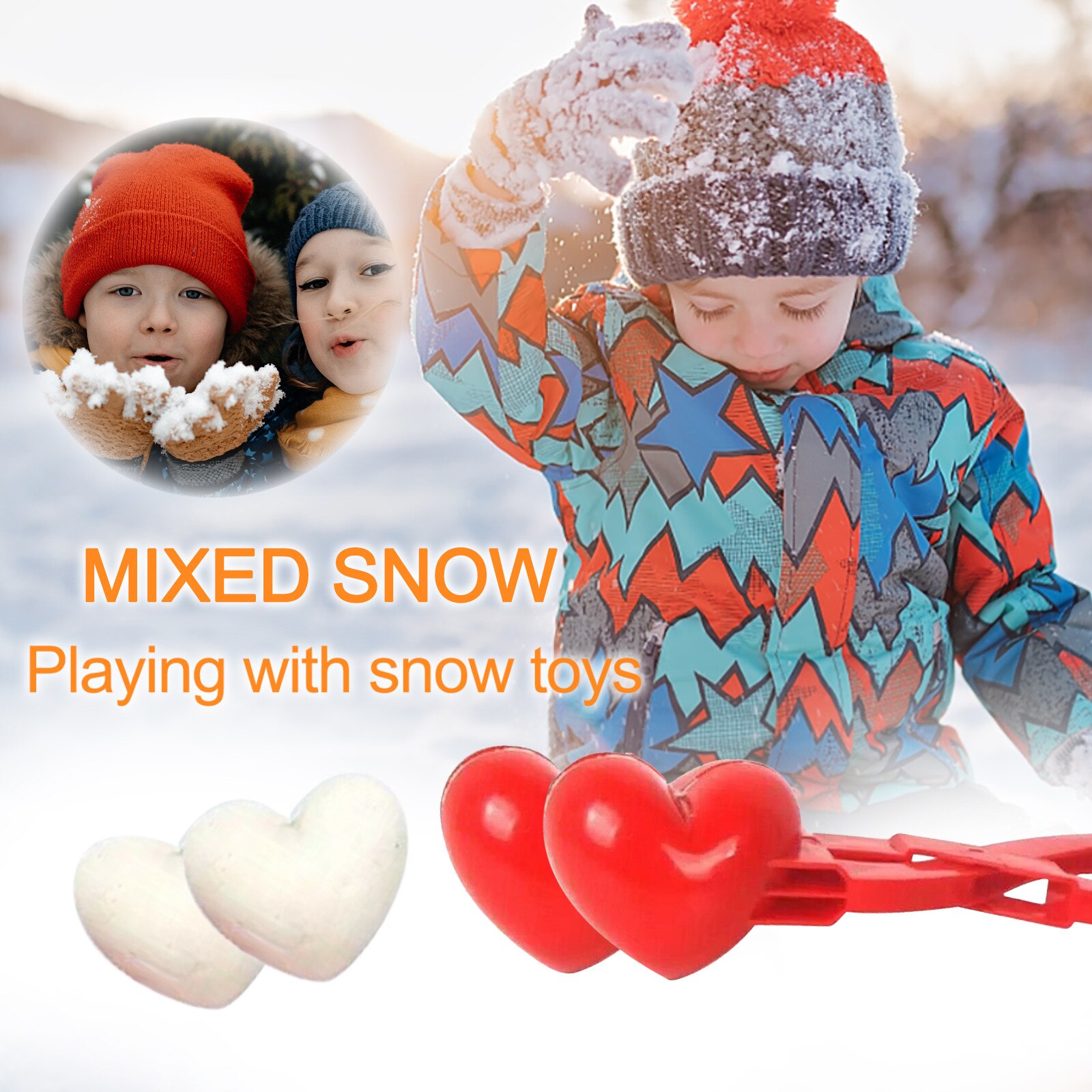 Hart Sneeuwbal Maker Winter Plastic Sneeuwbal Maker Clip Kids Outdoor Mold Speelgoed