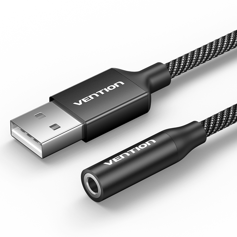 Vention-placa de sonido externa USB de 1 puerto, adaptador de Audio USB a 3,5mm, USB a a auricular para PC, Macbook, ordenador, portátil, caja de sonido auxiliar: Blanco