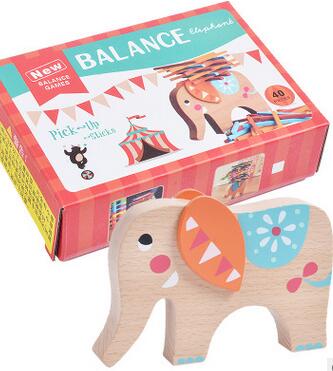 Färg pinne spel trä elefant kamel balansstråle förälder-barn spel barns pedagogiska leksaker