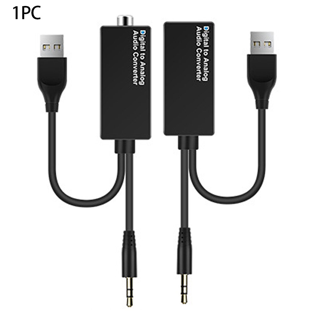 Easy Install Audio Adapter Clear Voice 3.5mm Jack Analog TV Practical Durable Digital Converter Coaxial Optical