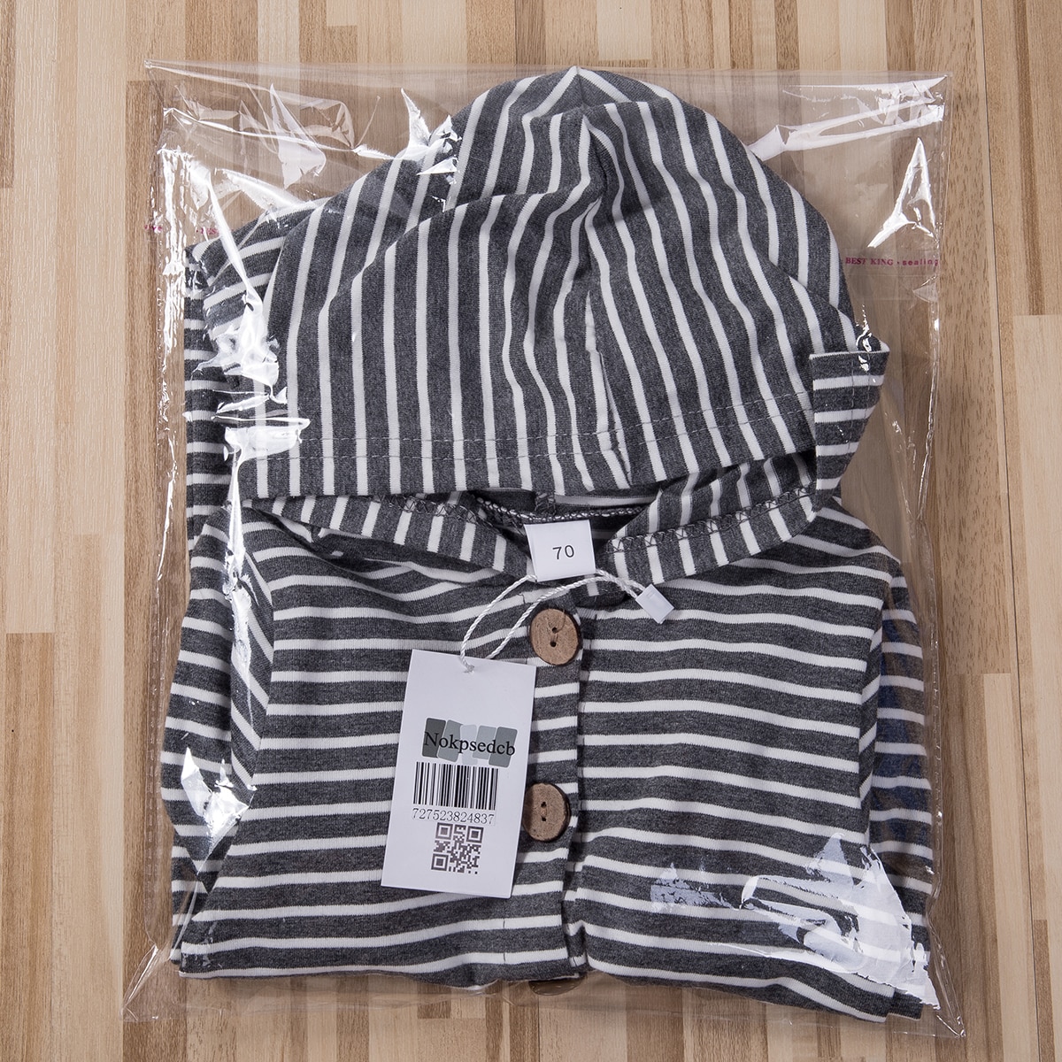 pudcoco Newborn Baby Boys Girls Unisex Autumn Solid+Striped Rompers Baby Kids Cotton Cute Clothes Romper Hooded Jumpsuit Outfits
