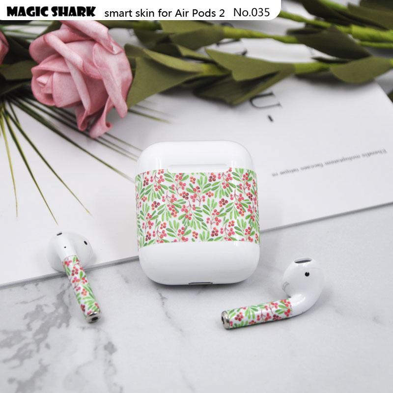 Magic Shark Clear Cute Simpsons Flower Crayon Shinchan Leaf Ultra Thin Sticker Film for Apple Airpods II 2 Earphone 028-050: 035