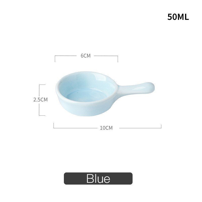 Cerámica original, plato de colores, platos domésticos de trompeta, para restaurante, tazón de cerámica blanco y rosa: blue
