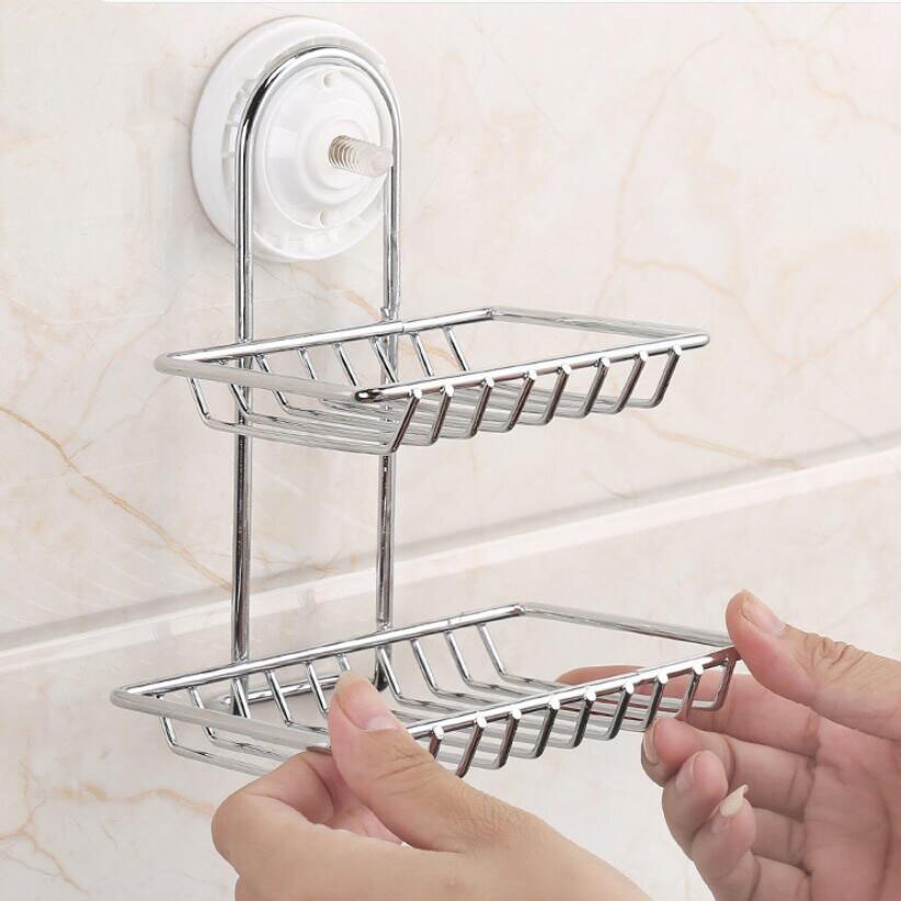 Edelstahl doppel seife box Bad kreative doppel seife box wand saugnapf seife halter
