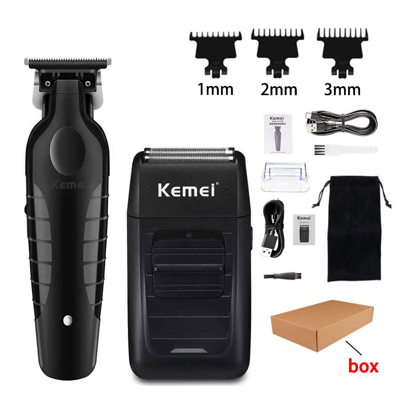 Kemei KM-2296 KM-2299 KM-1102 Kit de tondeuse à cheveux rasoir électrique pour hommes tondeuse à cheveux Machine de coupe de cheveux professionnelle: Rose