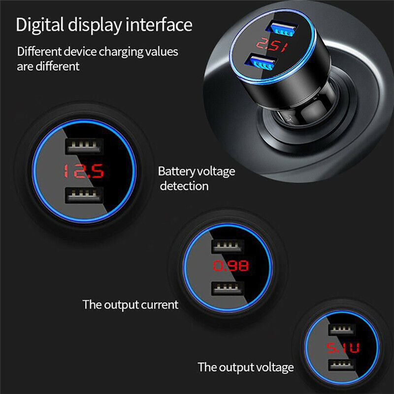 Car Chargers 2 Ports Fast Charging For Samsung Huawei iphone 7 8 Plus xiaomi 10 Universal Aluminum Dual USB Car-charger Adapter