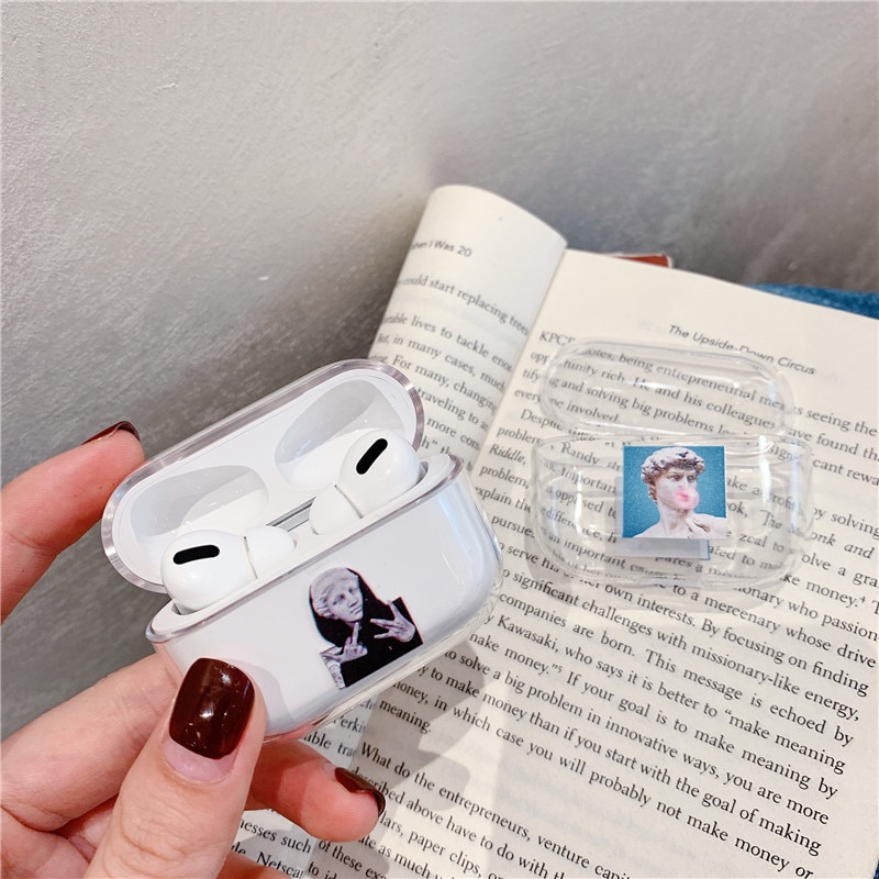 Kunstnerisk abstraktion mønster til airpods pro sag gennemsigtig hård bluetooth hovedtelefon beskyttelsesetui til air pods pro
