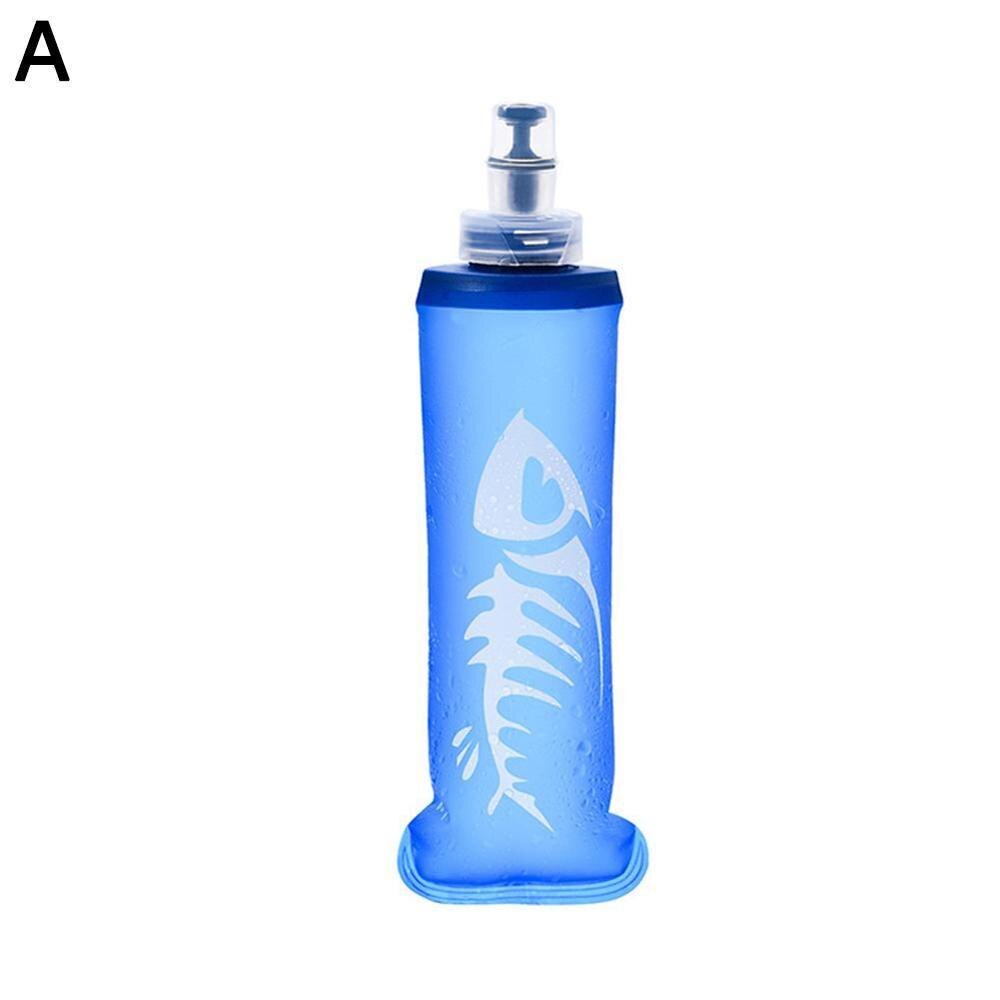 250 / 500ML Sport TPU Faltbare Klapp Weiche Glaskolben Wasser Tasche Wasser Flasche Tasse Wasserkocher Trink Pack blasiert Wasser flaschen: A250ml